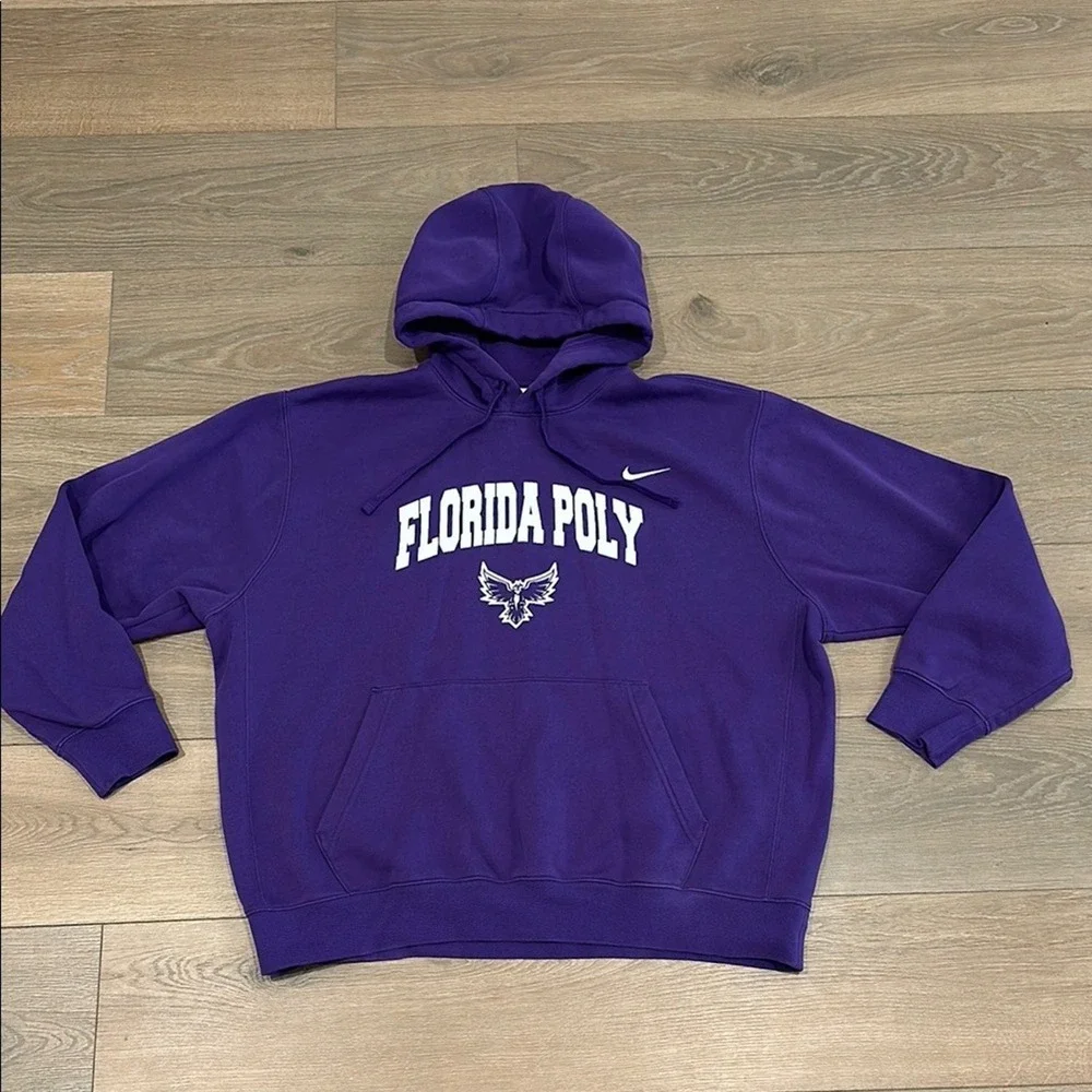 NIKE Purple FLORIDA POLY Fleece Pullover Sweatshirt Hoodie‎ Size XL